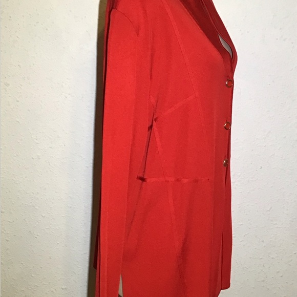 Misook red knitted jacket size 2X - Picture 3 of 9